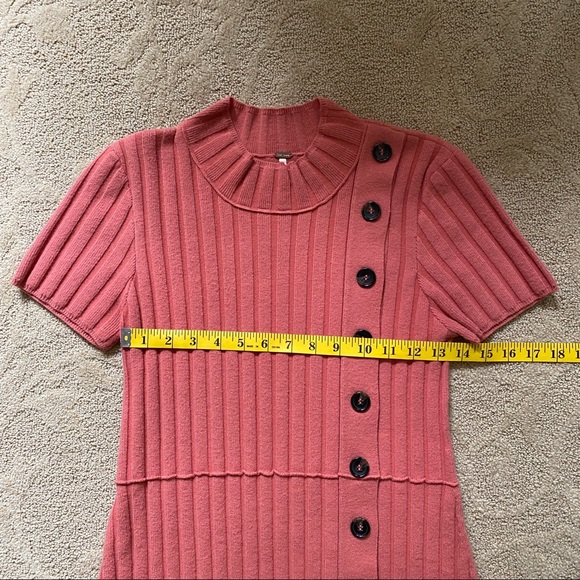 Free People Coral Ribbed ButtonFront Sweater Dress - Picture 4 of 7